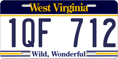 WV license plate 1QF712