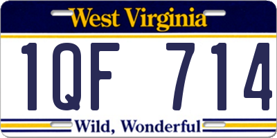 WV license plate 1QF714
