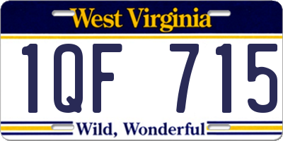 WV license plate 1QF715