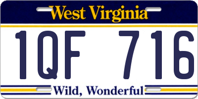 WV license plate 1QF716