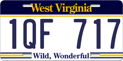 WV license plate 1QF717