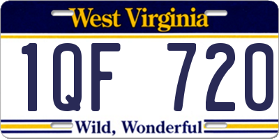 WV license plate 1QF720