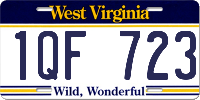 WV license plate 1QF723