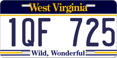 WV license plate 1QF725