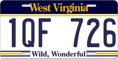 WV license plate 1QF726