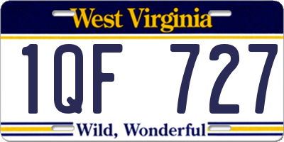 WV license plate 1QF727