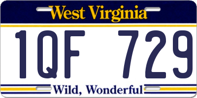 WV license plate 1QF729