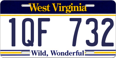 WV license plate 1QF732