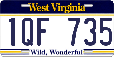 WV license plate 1QF735