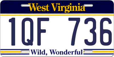 WV license plate 1QF736