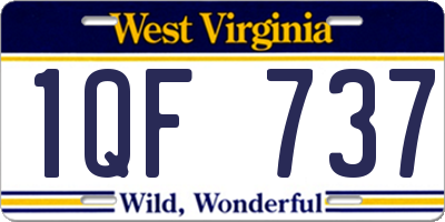 WV license plate 1QF737