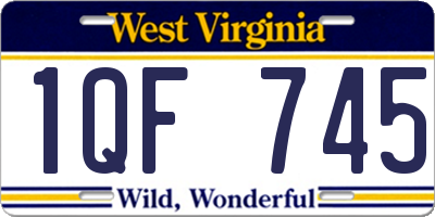 WV license plate 1QF745