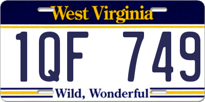 WV license plate 1QF749
