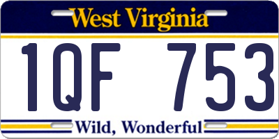 WV license plate 1QF753