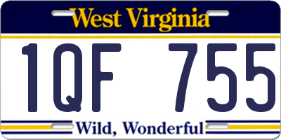 WV license plate 1QF755
