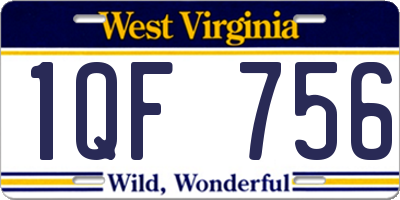 WV license plate 1QF756