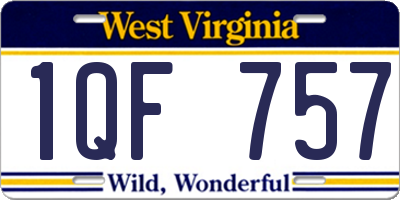 WV license plate 1QF757