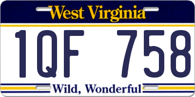 WV license plate 1QF758