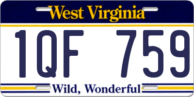 WV license plate 1QF759