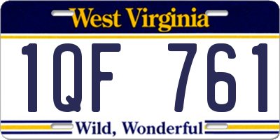 WV license plate 1QF761