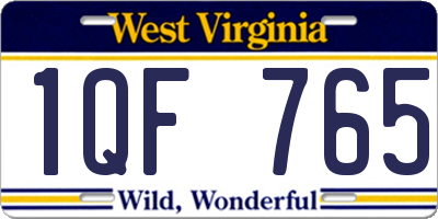 WV license plate 1QF765