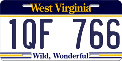 WV license plate 1QF766