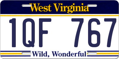 WV license plate 1QF767