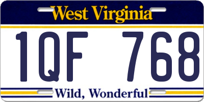 WV license plate 1QF768