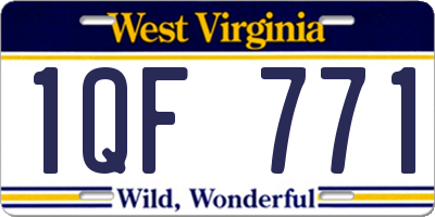WV license plate 1QF771