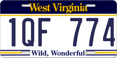 WV license plate 1QF774