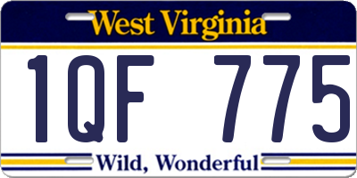 WV license plate 1QF775