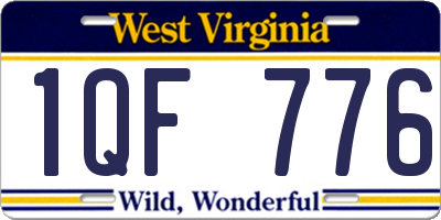 WV license plate 1QF776