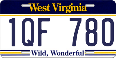 WV license plate 1QF780
