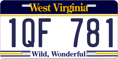 WV license plate 1QF781