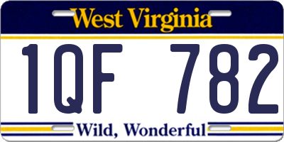 WV license plate 1QF782