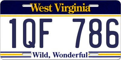 WV license plate 1QF786