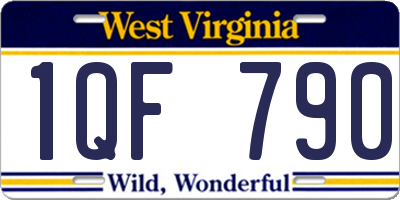 WV license plate 1QF790
