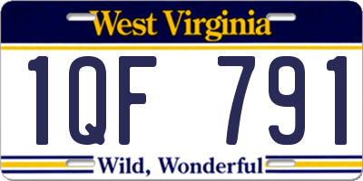 WV license plate 1QF791