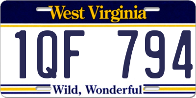 WV license plate 1QF794