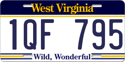 WV license plate 1QF795