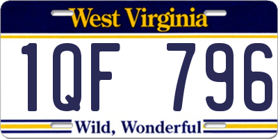 WV license plate 1QF796