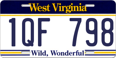 WV license plate 1QF798