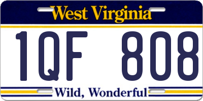 WV license plate 1QF808