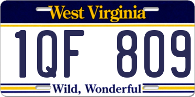 WV license plate 1QF809
