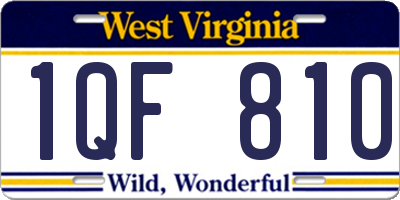 WV license plate 1QF810