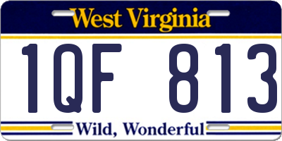 WV license plate 1QF813