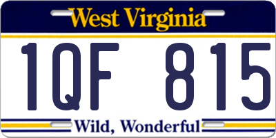 WV license plate 1QF815