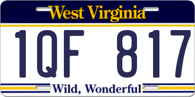 WV license plate 1QF817