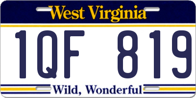 WV license plate 1QF819