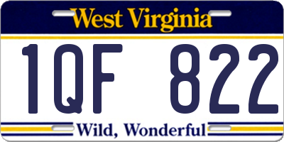 WV license plate 1QF822